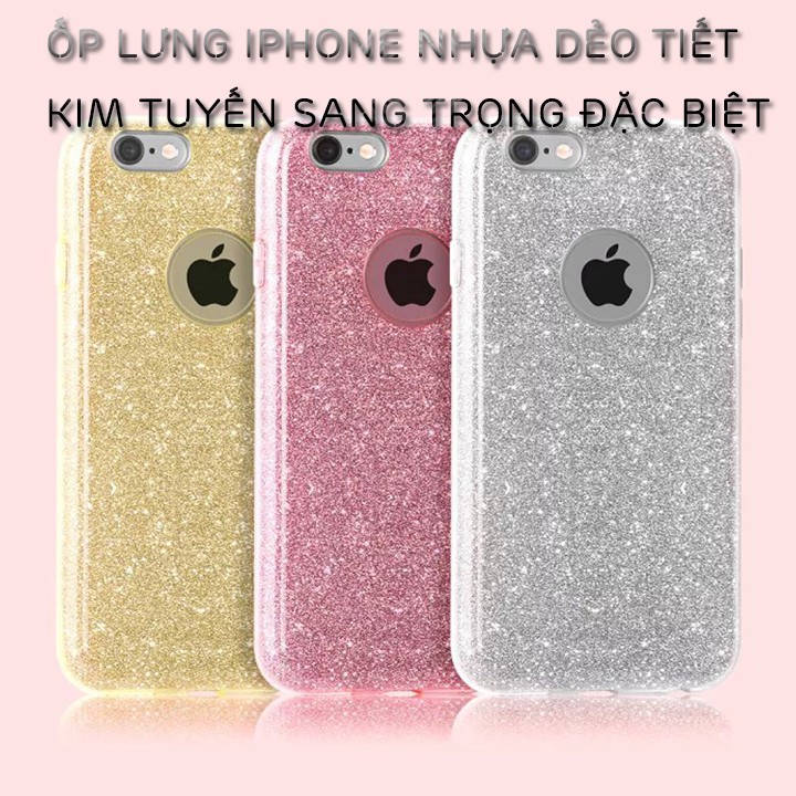 ốp lưng điện thoại iphone tiết kim tuyến lấp lánh chống trầy xước dành cho từ ip 6 tới ip 11 pro max