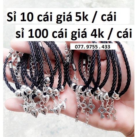Sỉ 10 vòng tay cặp = 50k [ vòng tay ổ khóa + chìa khóa chỉ 5k / cái - sỉ 100 cái giá 4k / cái - 077.9755.433 ]