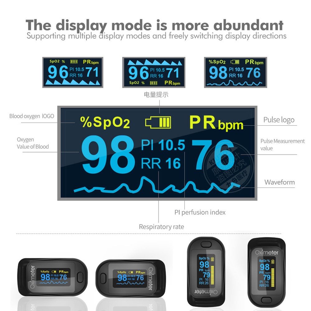 Fingertip Pulse Oximeter Oled Spo2 Pr Pi Blood Oxygen Pulse Monitor | BigBuy360 - bigbuy360.vn