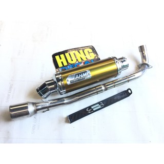 Bộ pô ahm vàng full cổ wave 50 - 100, cup, dream, 67, win, exciter 50cc,...