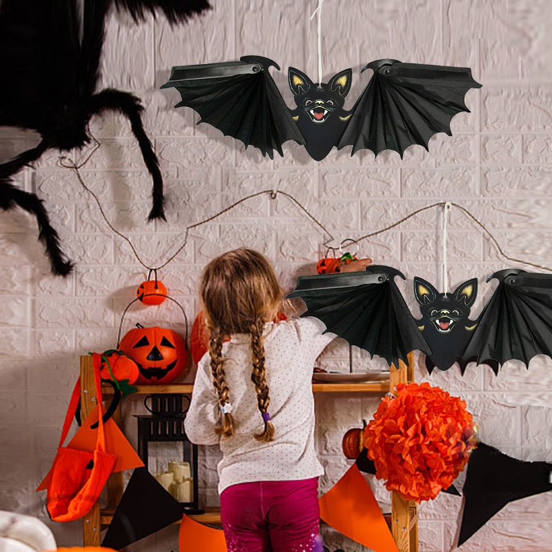 1 Con Dơi Bằng Giấy Màu Đen Trang Trí Halloween