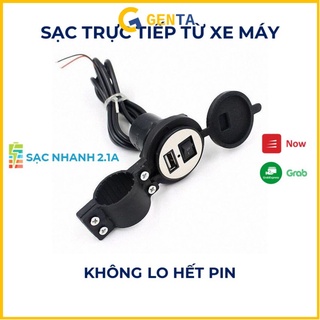 Sạc điện thoại xe máy bằng ắc quy cổng sạc usb có công tắc