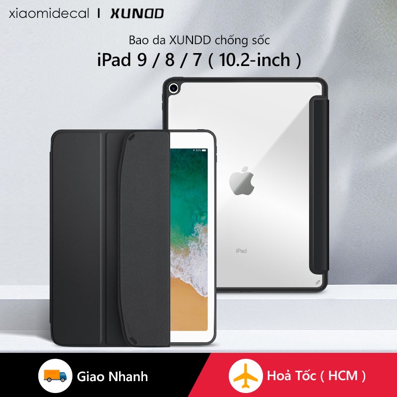 Ốp lưng XUNDD iPad Gen 9 / 8 / 7 ( 10.2-inch, 2021/2020/2019 ) Chống trầy, Chống sốc, Kiểu bao da, Mặt lưng trong