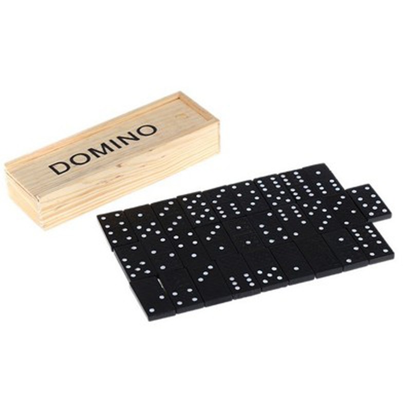 Bộ 28 quân cờ Domino mini kèm hộp gỗ đựng chuyên dùng mang đi du lịch