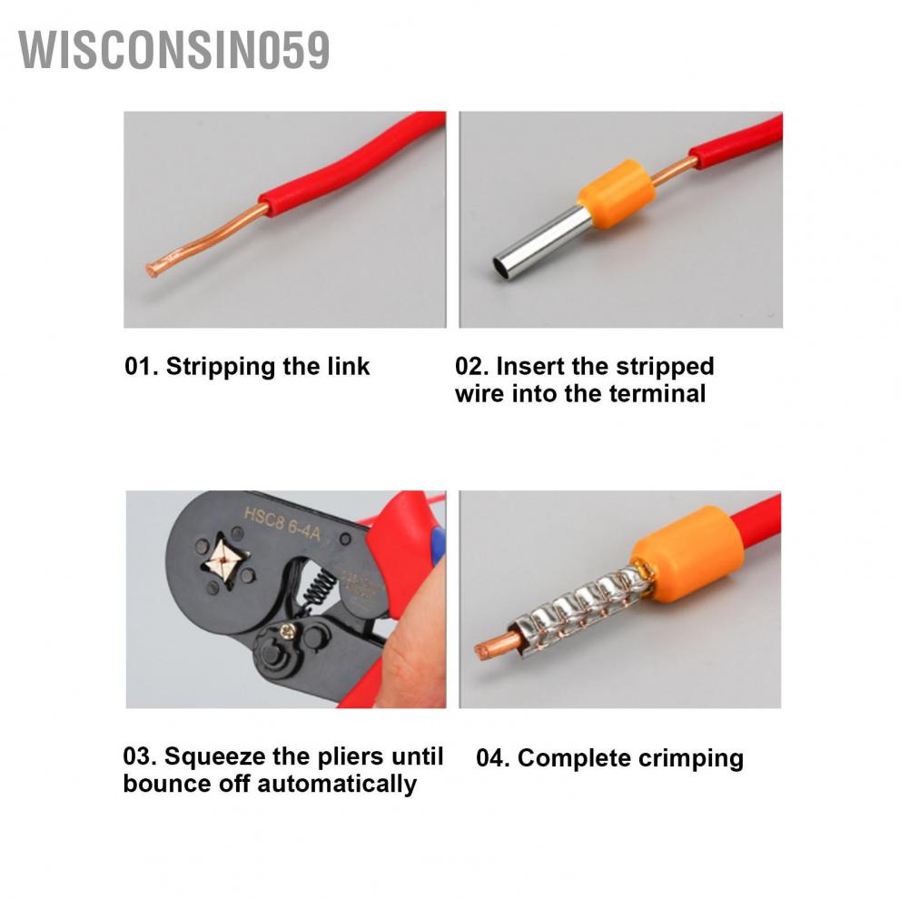 Wisconsin059 50Pcs Insulated Crimp Pin Terminal Copper PVC Cord End Terminals Wire Ferrules Kits for Machinery