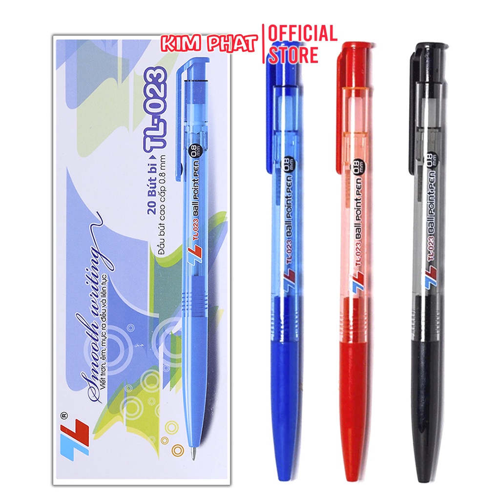 [Mã LIFE1003ALL giảm 10% đơn 50K] Bút bi, viết bi 0.8mm TL023 viết êm, trơn, đều mực