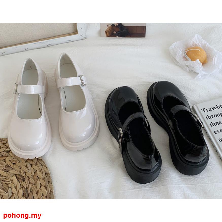 ❒▫❒Giày Da Mary Jane🥿Giày Da Cao Gót Đế Xuồng Phong Cách retro Anh Quốc Cho Nữ
