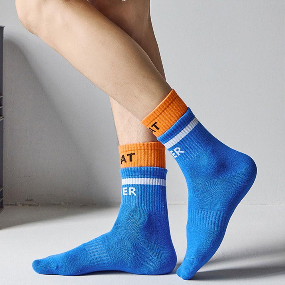 MIQUEL Vớ Cotton Cổ Ngắn Màu Sắc Tương Phản Thoáng Khí Thoải Mái Thời Trang Mùa Xuân Cho Nữ