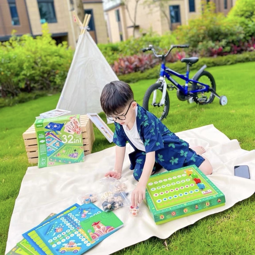 Board Game Mideer Classic Games 32 In 1 đồ chơi trí tuệ cho bé Cờ vua, cờ tướng, cờ vây … 32 loại trò chơi