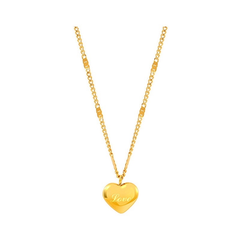 Vòng cổ Mạ Vàng 18k Mặt Hình Trái Tim Phong Cách Hàn Quốc