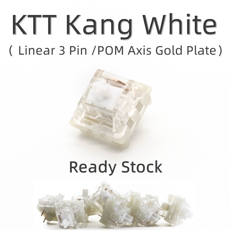 Bộ 10 / 30 Bàn Phím Cơ Chơi Game Ktt Kang White   Kt Kang White V3 2023 Dành Cho Bàn Phím Cơ - Tuyến Tính - Màu Trắng Kt Kang