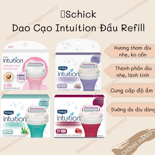 Schick Dao cạo Schick Intuition - Đầu Bơ Refill (Có Sẵn - Không Cần Gel)