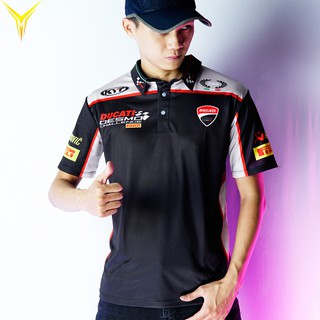 [ÁO TEM XE] Áo Thun Ducati Đen có cổ T-Shirt Racing Team - Bảo Hành Bung Tróc Vĩnh Viễn
