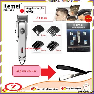 [Tặng kèm dao cạo ] Tông Đơ Kemei Model KM-1998 Hàng Chuẩn Salon Cao Cấp