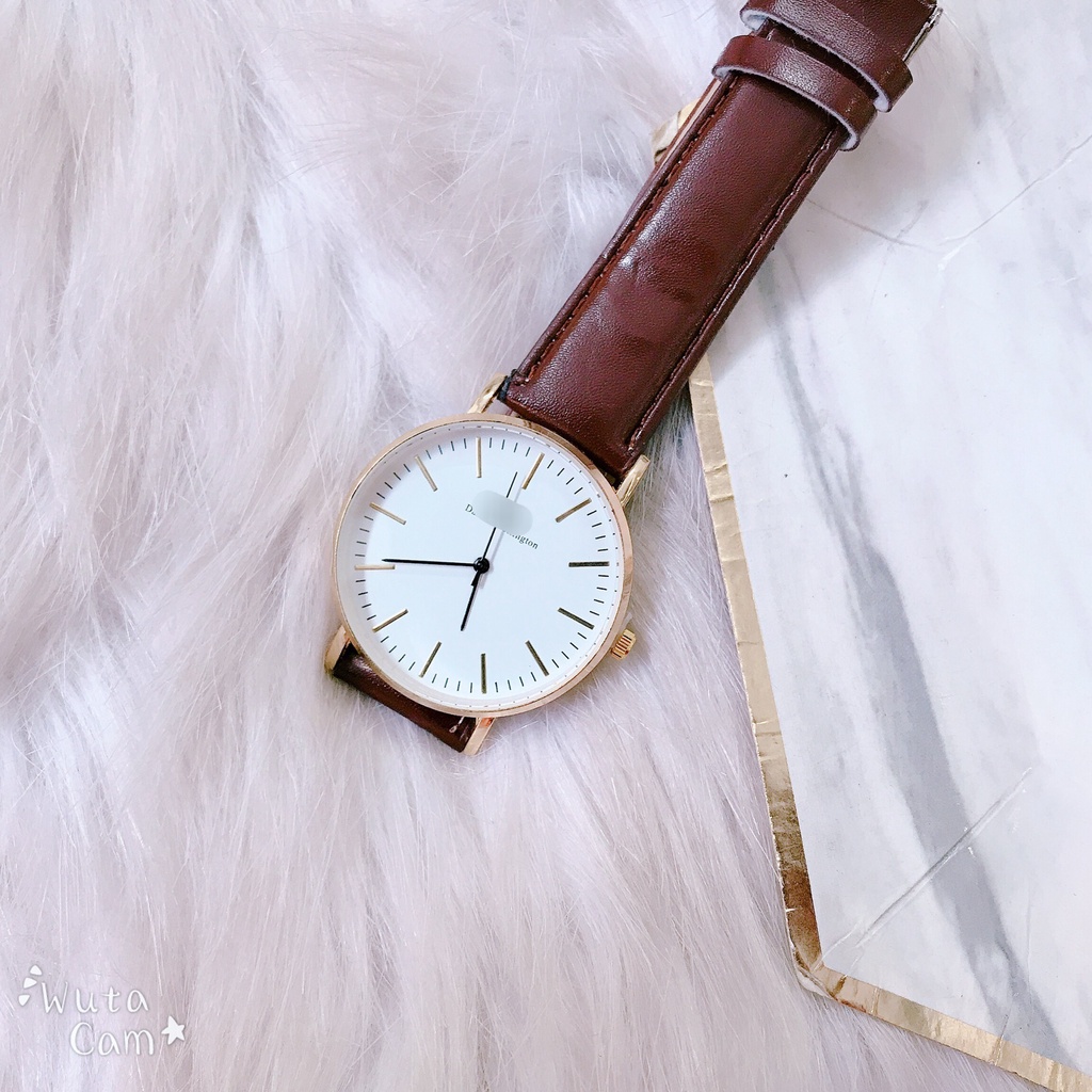 Đồng hồ nam da .d.w. mặt gạch viền vàng | BigBuy360 - bigbuy360.vn