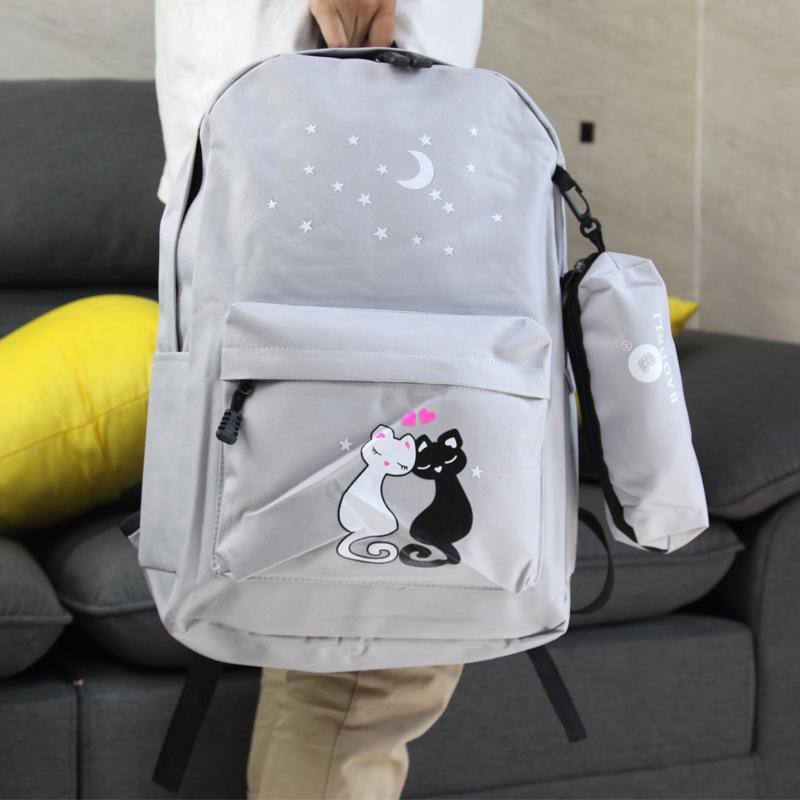[QUÀ TẶNG] Balo học sinh kèm bóp viết vải Canva _ Shop Toàn Châu _ Đựng vừa laptop 15,6 inch