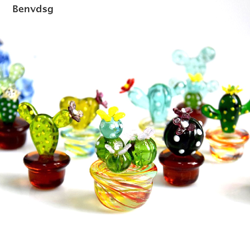 Cây Xương Rồng Mini Bằng Kính Để Bàn Trang Trí Nhà Cửa