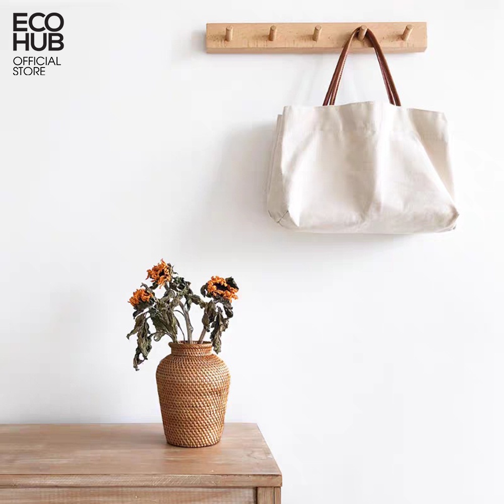 Bình hoa mây ECOHUB, bình hoa khô phòng khách,phòng ngủ, hoa trang trí (Rattan Flower Basket)