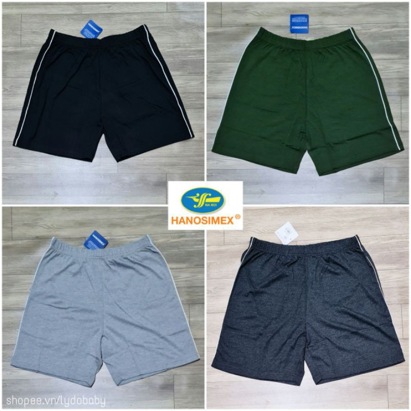 Quần đùi nam chính hãng HANOSIMEX quần short cotton thoáng mát thoải mái mặc nhà size 50kg đến 85kg