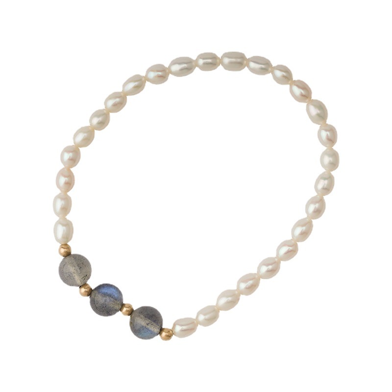 [Hàng Mới Về] Vòng Tay Đính Đá Mặt Trăng Xanh Dương Cá Tính Thời Trang Mùa Hè Dành Cho Nữ