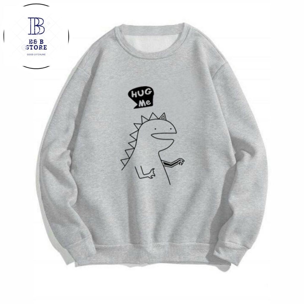 ÁO SWEATER NỈ UNISEX HUG ME FORM RỘNG NAM NỮ LOGO ÁO IN HÌNH RỒNG CON NHIỀU MÀU,ĐỦ SIZE, CỤC ĐẸP
