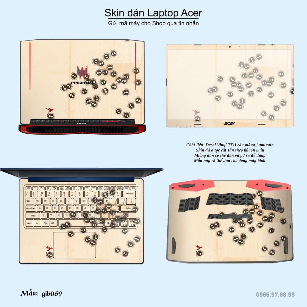 Skin dán Laptop Acer in hình Ghibli nhiều mẫu 11 (inbox mã máy cho Shop)