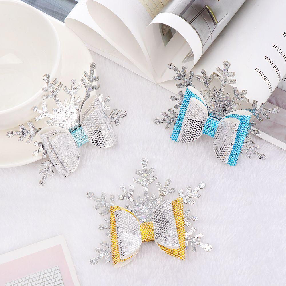 Kẹp Tóc Hình Bông Tuyết Hai Lớp Handmade LAYOR1|Kẹp Tóc Đính Đá Lấp Lánh