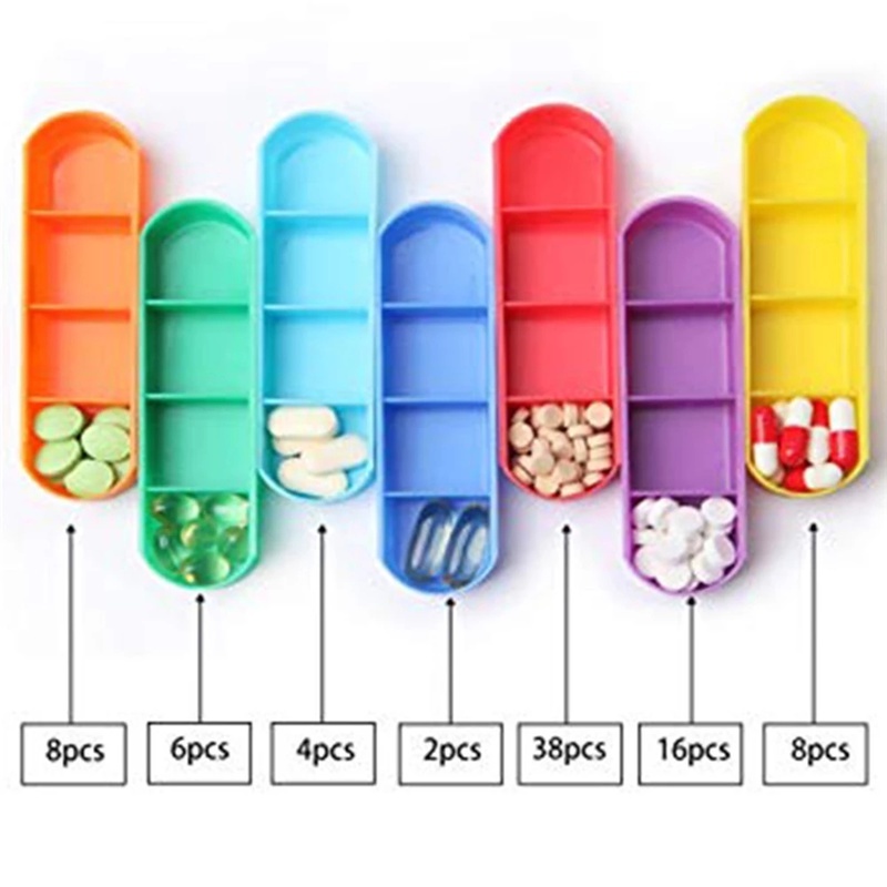 Hộp Đựng Thuốc Chia Ngăn 28 Ngày 7 Ngày/ 4 Lần Bằng Nhựa Chống Nước/Chống Ẩm