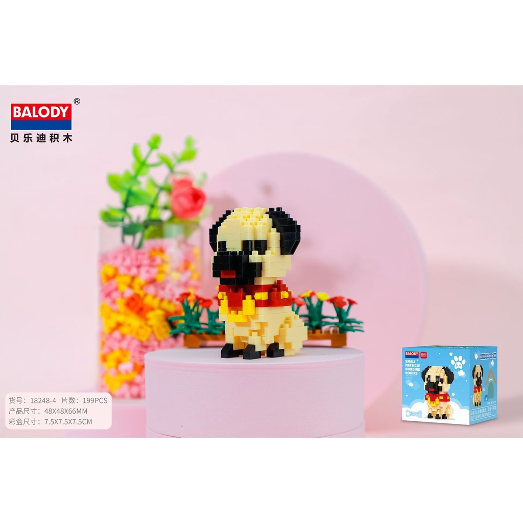 Balody Mini Khối Hội Động Vật Mô Hình Shiba Chó Husky Kim Cương Gạch Schnauzer Trẻ Em Bé Gái Quà Giáng Sinh Cửa Hàng Thú Cưng 18248