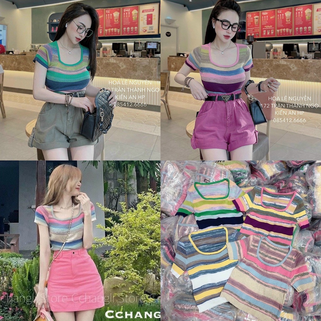 ÁO LEN SỌC LOANG MÀU