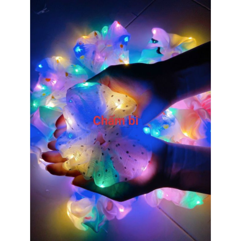 Srunchies có đèn led- chun cột tóc phát sáng