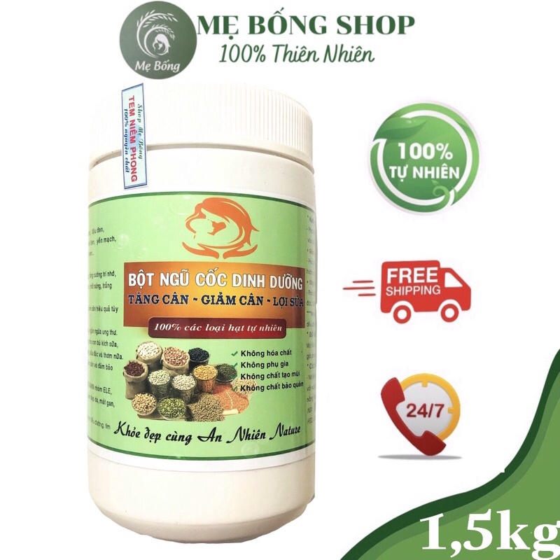 1,5Kg_Bột ngũ cốc dinh dưỡng tăng cân, giảm cân, lợi sữa 11 loại hạt