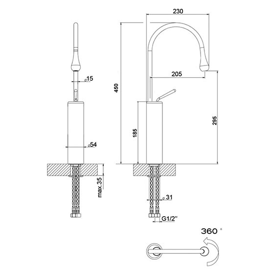 Vòi chậu Lavabo nóng lạnh dương bàn Zento ZT2195-W