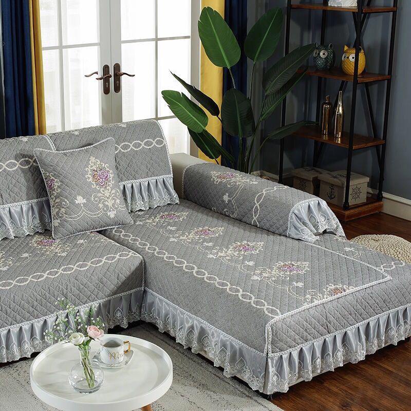 Ghế sofa phổ thông bốn mùa đệm vải chống trơn trượt đơn giản hiện đại trọn gói châu âu khăn trải bọc nỉ tùy chỉnh