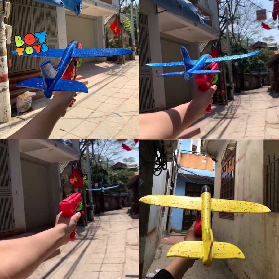 [LỚN] Đồ chơi súng bắn máy bay xốp chắc chắn, máy bay phóng tầm xa cho bé thoải mái vui chơi ngoài trời