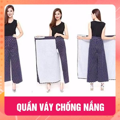 Váy chống nắng vải thô dạng quần thông minh