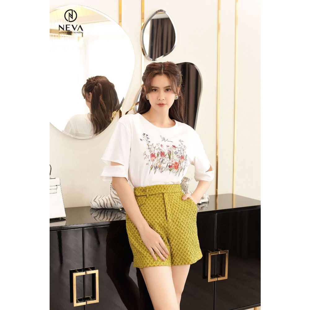 Phông in hoa Blooming Valley ống tay xẻ | Neva 22S2W500528T010