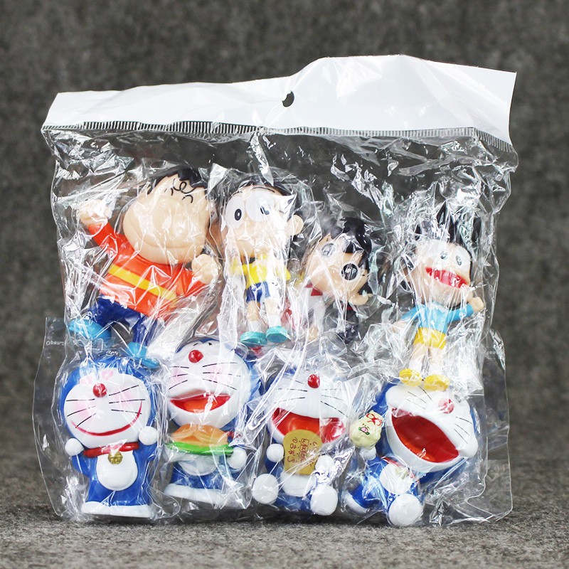 Bộ Mô hình Doraemon - Trọn bộ 8 Mô hình: Nobita Jaian Suneo Shizuka Doraemon - Nobita Chaien Xeko Xuka Doremon - Cao 5~7