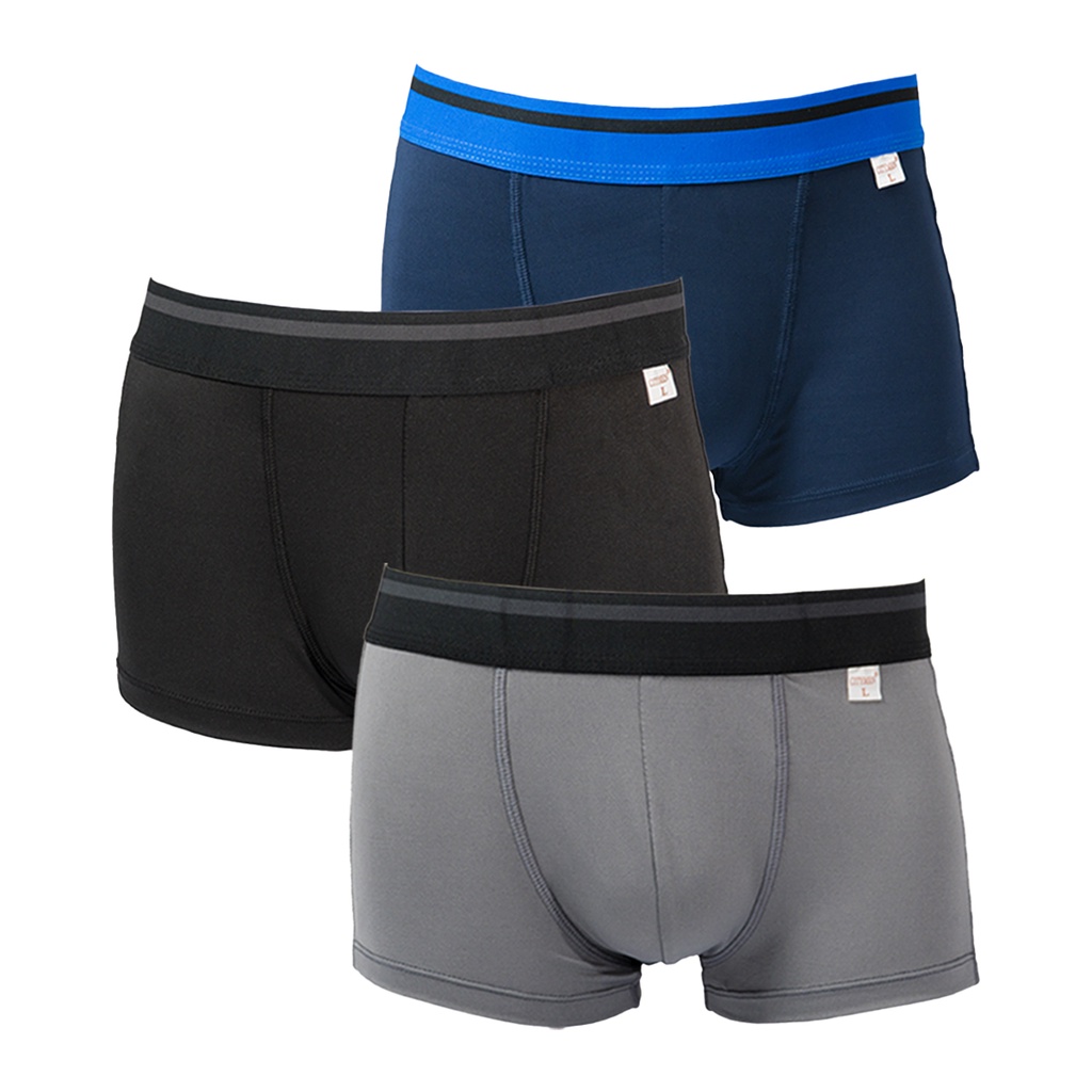 Combo 4 quần lót boxer nam CITYMEN lưng Sọc vải thun lạnh co dãn tốt, dễ chịu quần sịp đùi nam