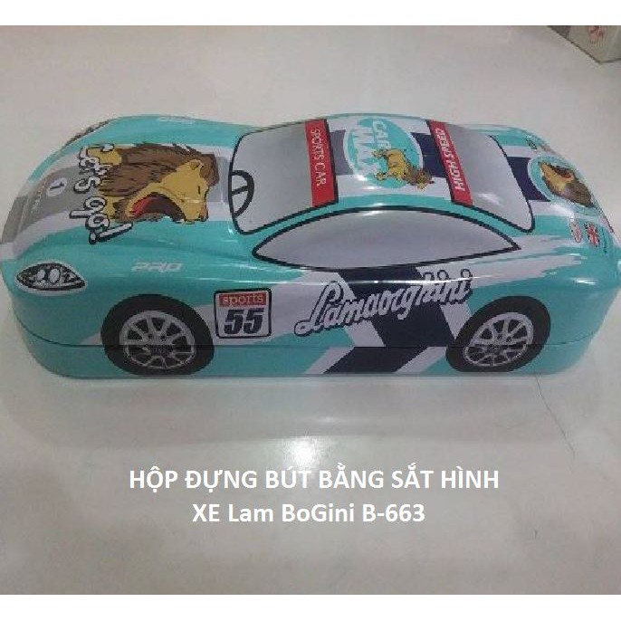 Hộp Đựng Bút Sắt Hình Xe Lambogini B-663