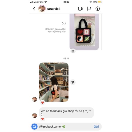 Crochet Unique square bag/ túi móc len hoạ tiết ô vuông