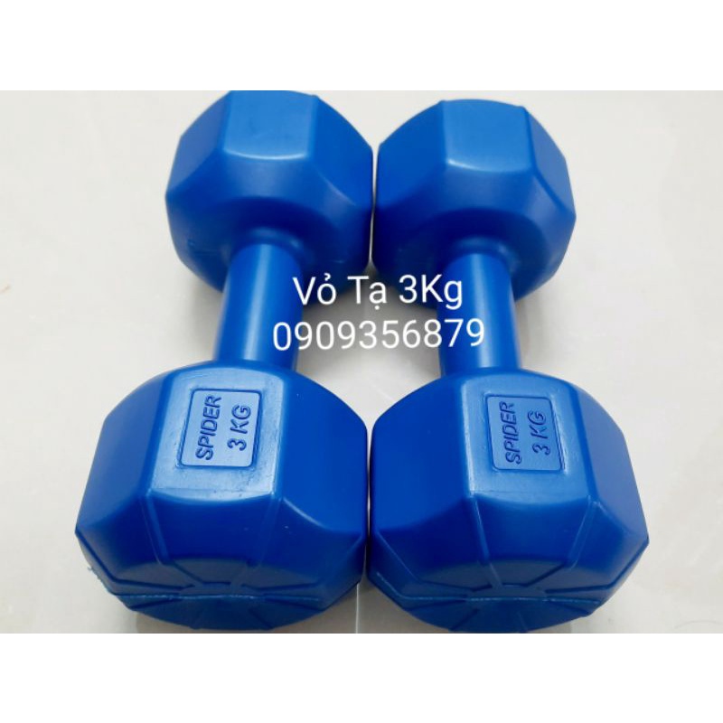 Tạ Nhựa 3Kg Vỏ Tạ Hình Bát Giác (Chưa Nhồi)