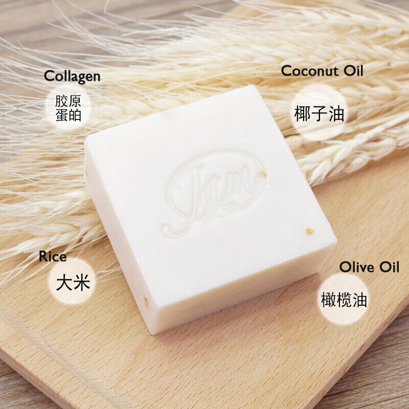 Xà phòng làm trắng thu nhỏ lỗ chân lông giảm thâm mụn da cho mặt và toàn thân Jam Rice Soap 65g chính gốc Thái Lan
