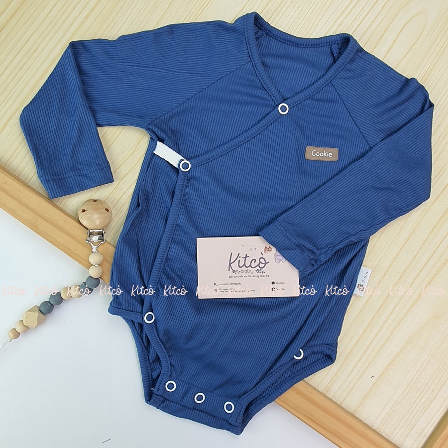 COOKIE Bodysuit dài tay vạt chéo