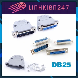 Đầu cổng com db25 thẳng hàn dây/ đực hàn dây/ cái hàn dây/ vỏ db nhựa/ cổng lpt