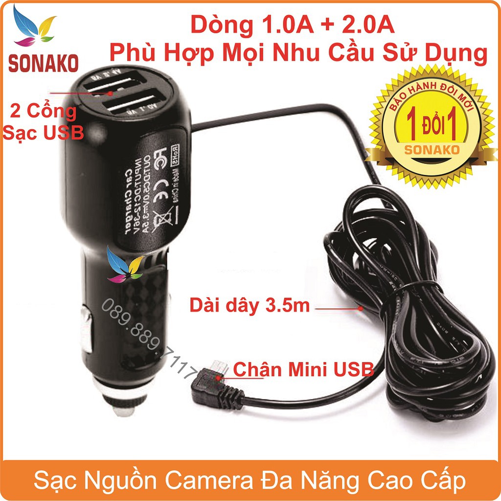 Phụ kiện camera hành trình, tẩu sạc, dây cấp nguồn, cổng usb tẩu sạc cho camera | BigBuy360 - bigbuy360.vn