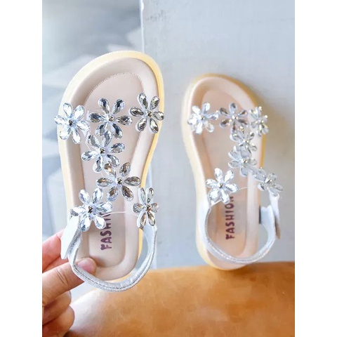 sandal bé gái - dép cho bé quai trong gắn hoa nhỏ đế siêu dẻo mẫu mới BN105