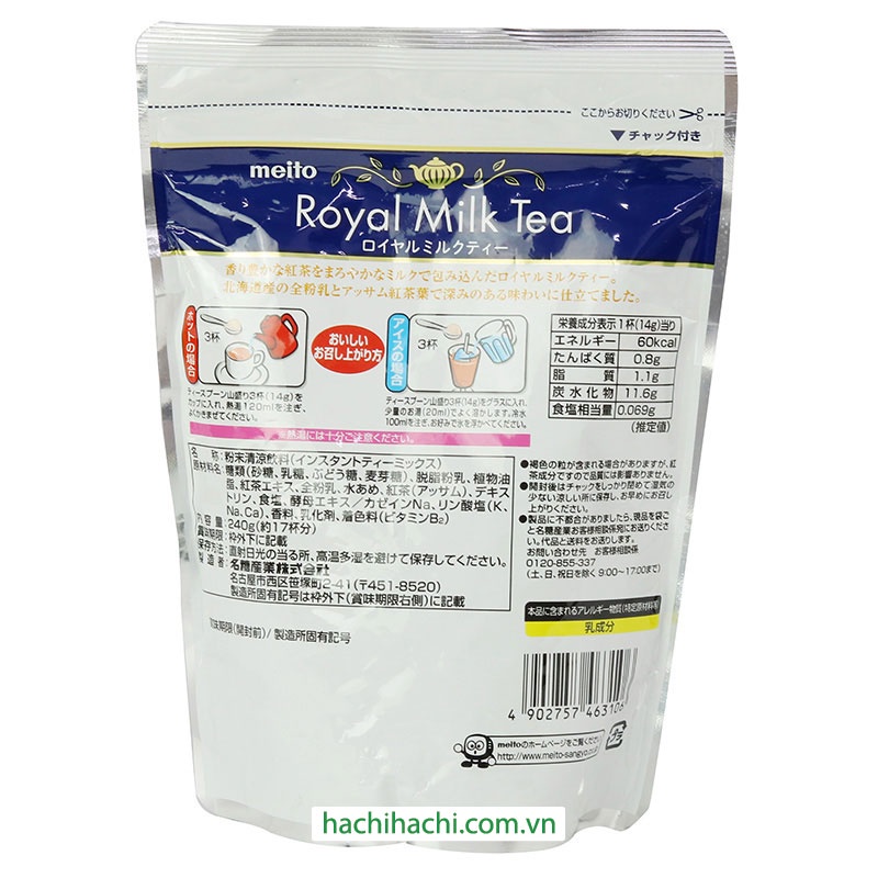 BỘT TRÀ SỮA HOÀNG GIA ROYAL MEITO 240G - Hachi Hachi Japan Shop