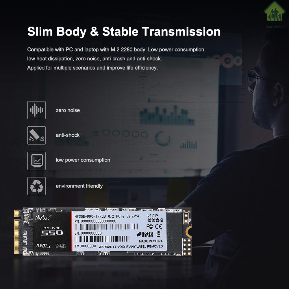 Ổ Cứng Xm Netac N930E Pro M.2 2280 Ssd 128gb Nvme Pcie Gen3X4 3d Mlc / Tlc Nand | BigBuy360 - bigbuy360.vn