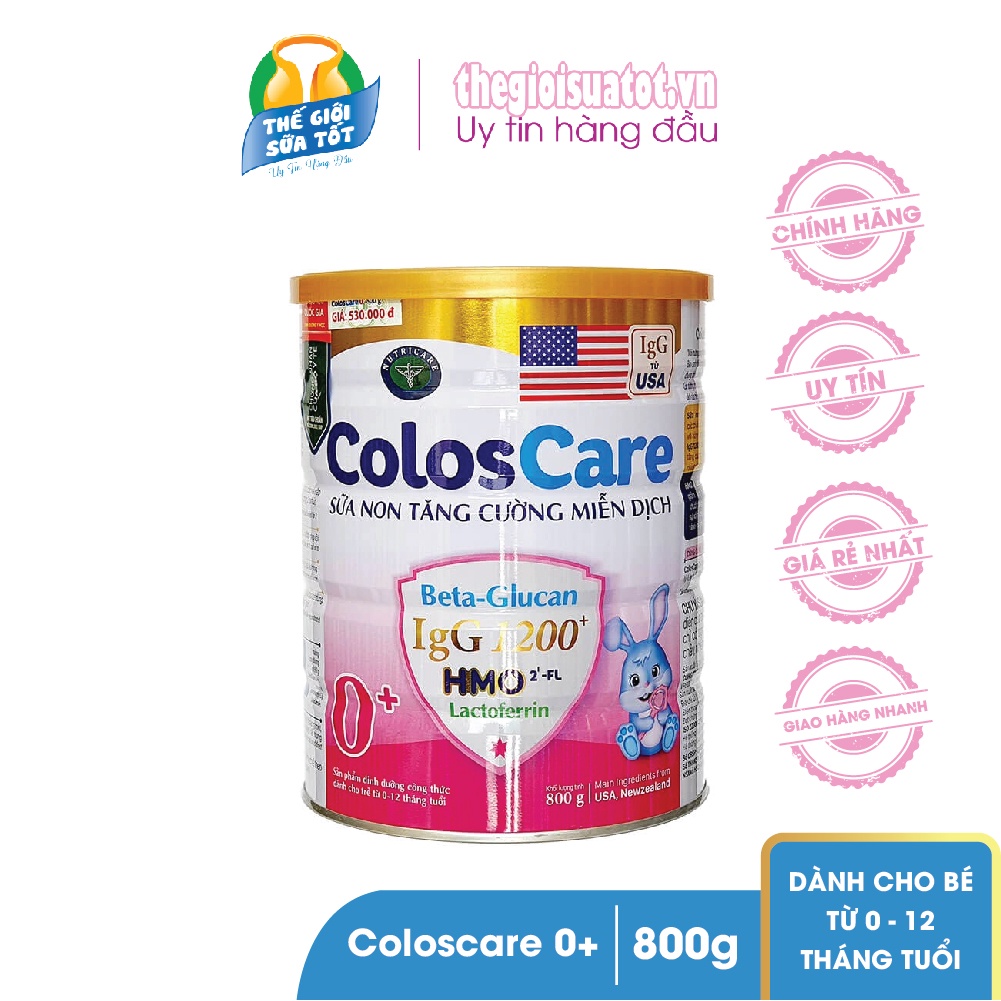 Sữa bột ColosCare 0+ (800G) - Sữa Dinh Dưỡng Tăng Cường Miễn Dịch Cho Trẻ